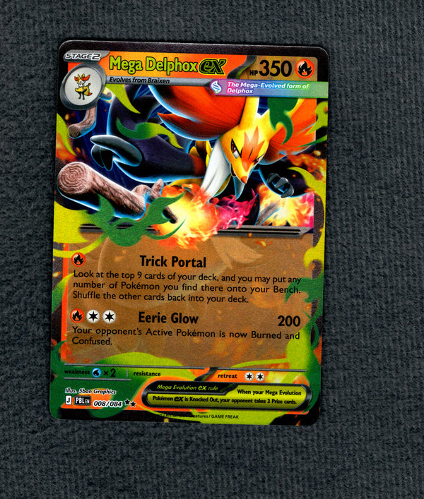 008 Mega Delphox ex Pitch Black Double Rare NM