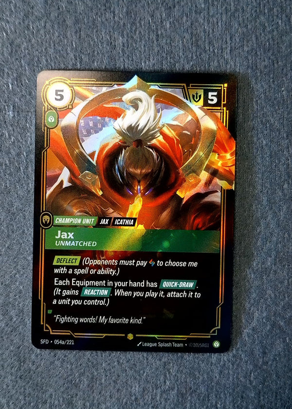54a Jax - Unmatched [Alternate Art] Spiritforged Showcase NM