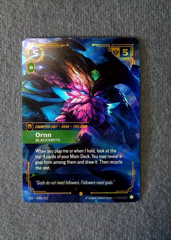 58a Ornn - Blacksmith [Alternate Art] Spiritforged Showcase NM