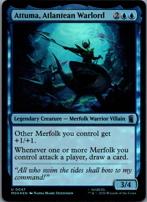 047 Attuma, Atlantean Warlord [Foil] Marvel Super Heroes Uncommon Foil NM
