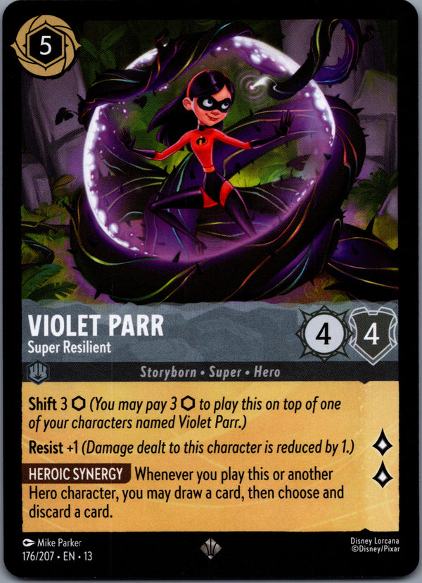 176 Violet Parr - Super Resilient Attack of the Vine! Super Rare NM