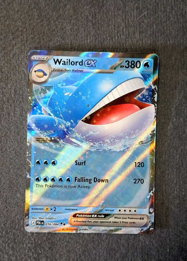016 Wailord ex Pitch Black Double Rare NM