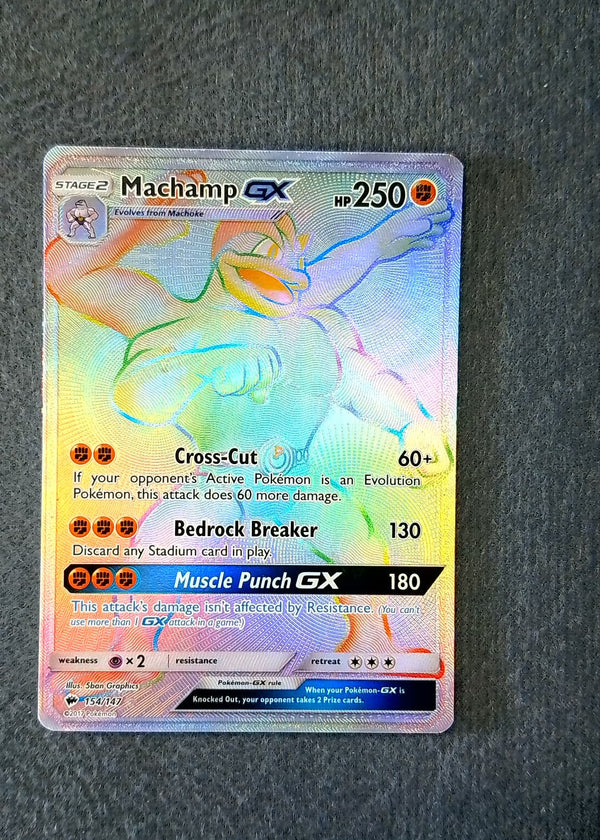 154 Machamp-GX Burning Shadows Rare Rainbow DMG
