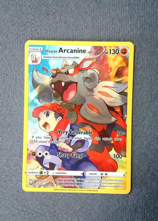 TG08 Hisuian Arcanine Lost Origin Rare Holo NM
