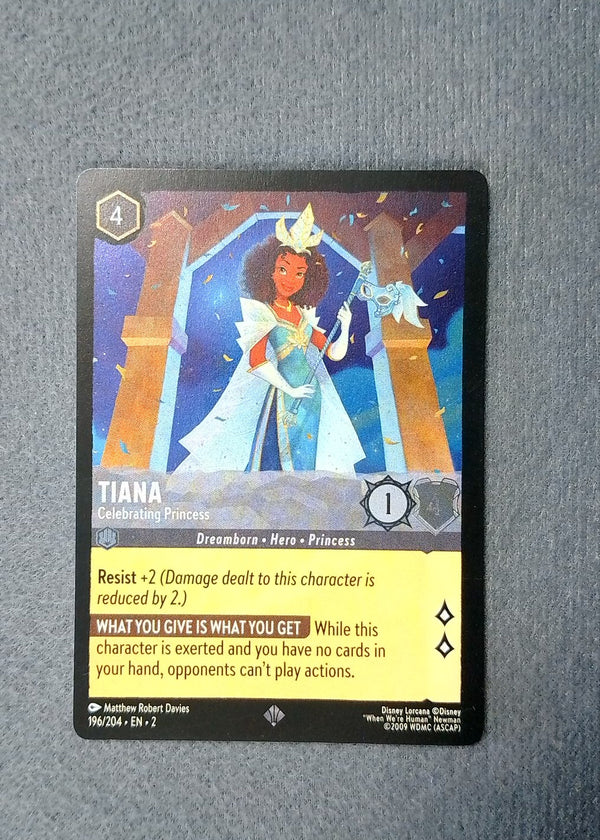 196 Tiana - Celebrating Princess [Foil] Rise of the Floodborn Super Rare NM