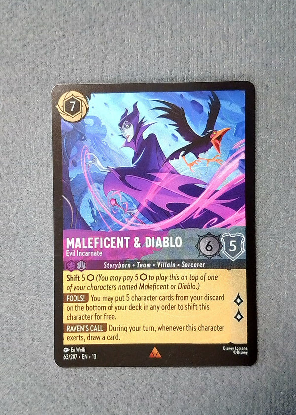 063 Maleficent & Diablo - Evil Incarnate [Foil] Attack of the Vine! Rare NM