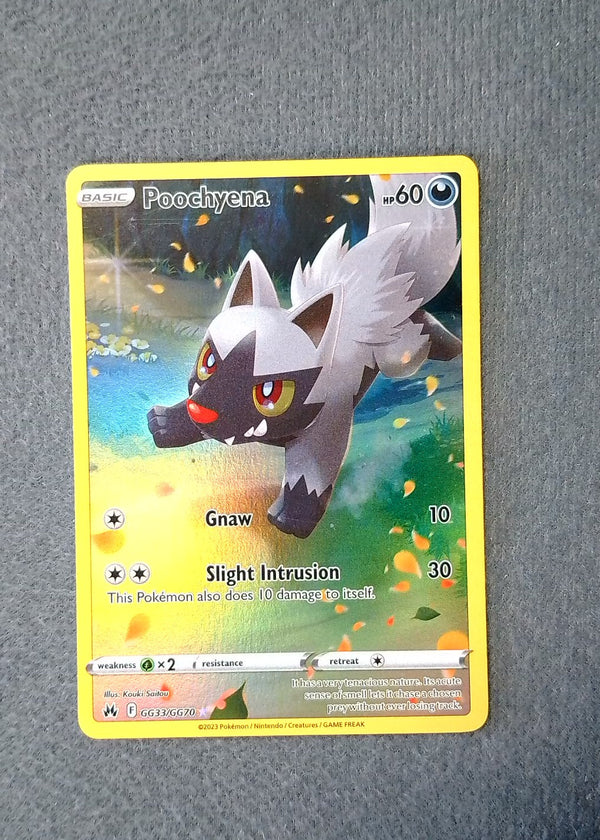 GG33 Poochyena Crown Zenith Rare Holo NM