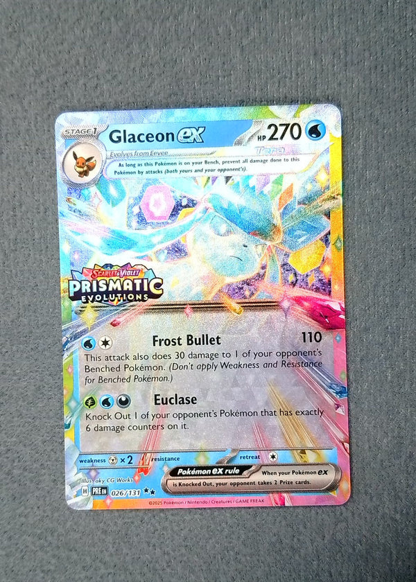026 Glaceon ex [Stamped] Prismatic Evolutions Double Rare NM