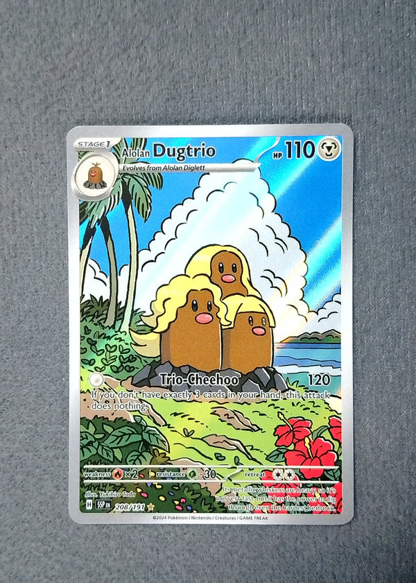208 Alolan Dugtrio Surging Sparks Illustration Rare NM