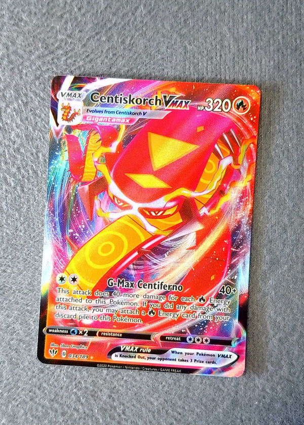 034 Centiskorch VMAX Darkness Ablaze Holo Rare VMAX NM