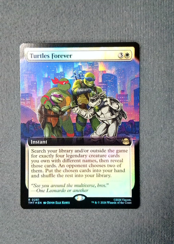 261 Turtles Forever [Foil] Teenage Mutant Ninja Turtles Rare Extended Art Foil NM
