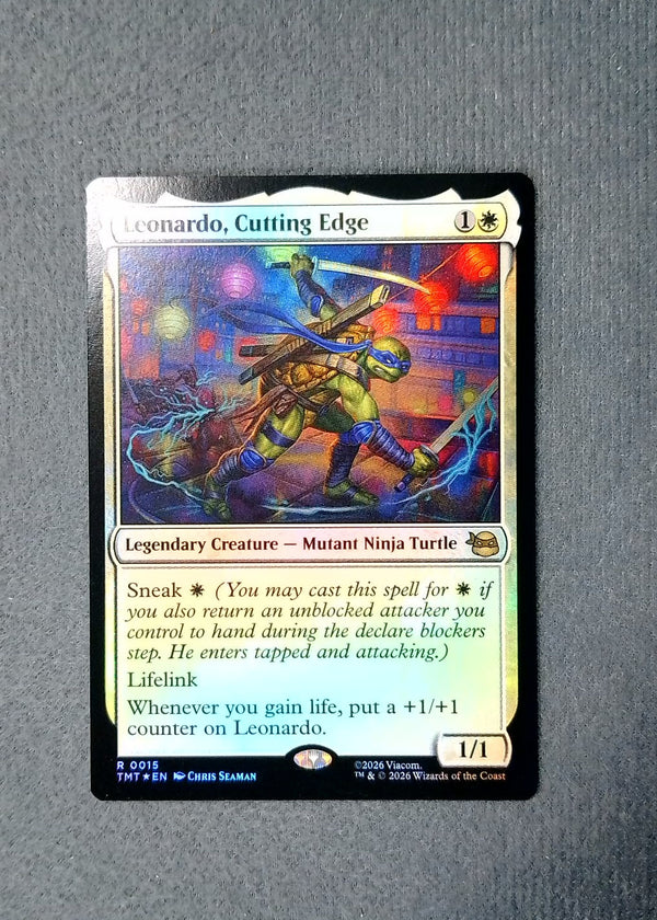 015 Leonardo, Cutting Edge [Foil] Teenage Mutant Ninja Turtles Rare Foil NM