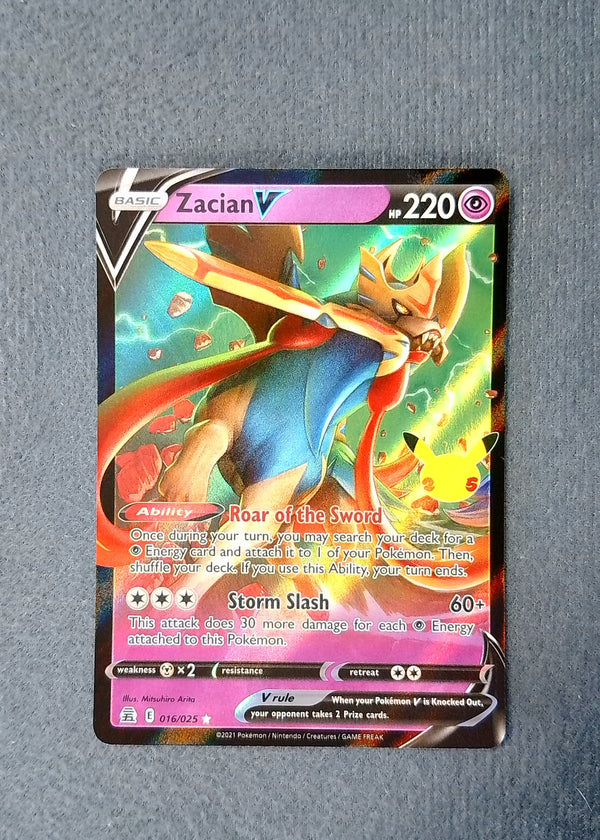 016 Zacian V Celebrations Holo Rare V NM