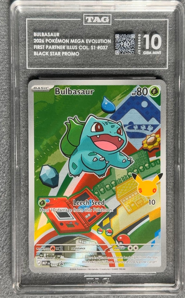 037 Bulbasaur [30th Anniversary] ME Black Star Promos Promo TAG 10