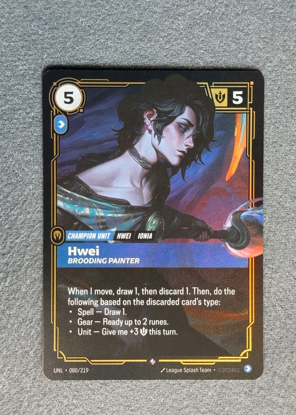 080 Hwei, Brooding Painter [Foil] Unleashed Rare NM