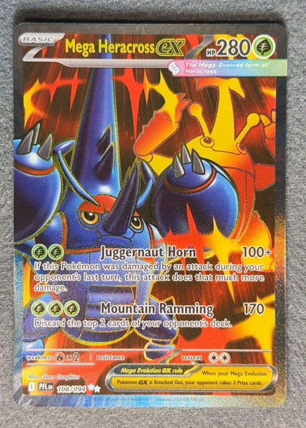 108 Mega Heracross ex Phantasmal Flames Ultra Rare NM