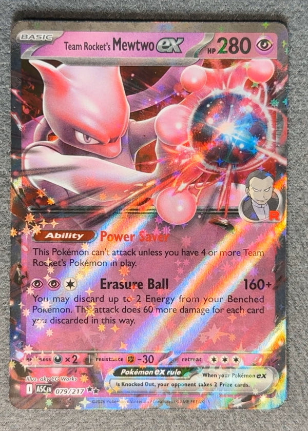 079 Team Rocket's Mewtwo ex Ascended Heroes Double Rare NM