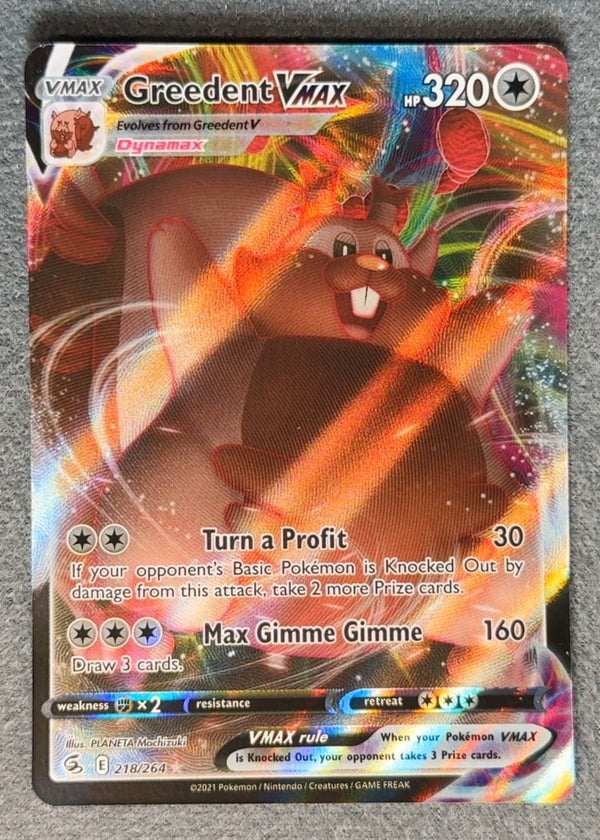 218 Greedent VMAX Fusion Strike Holo Rare VMAX NM
