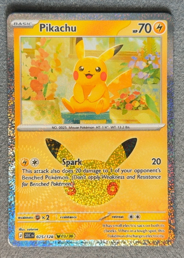 025 Pikachu 30th Celebration Pikachu Rare NM