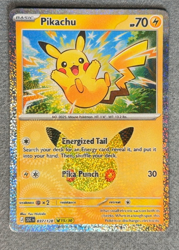 037 Pikachu 30th Celebration Pikachu Rare NM