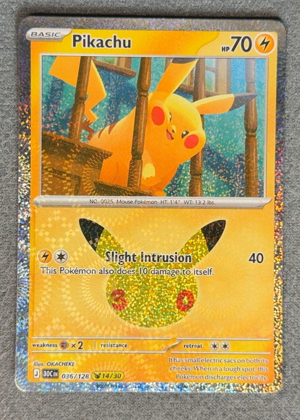 036 Pikachu 30th Celebration Pikachu Rare NM