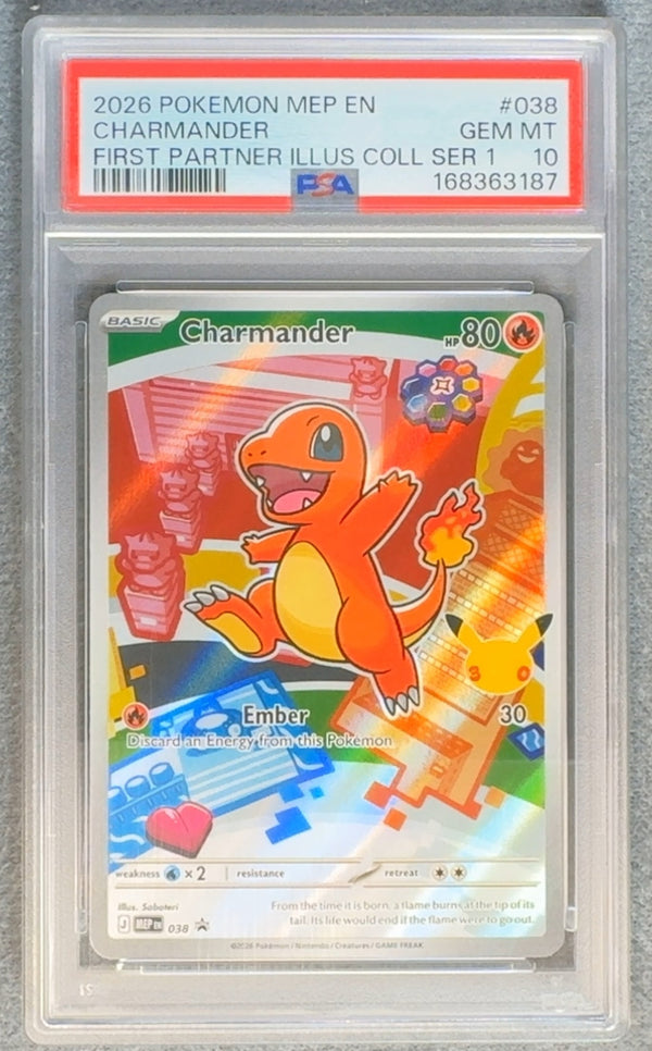 038 Charmander [30th Anniversary] ME Black Star Promos Promo PSA 10