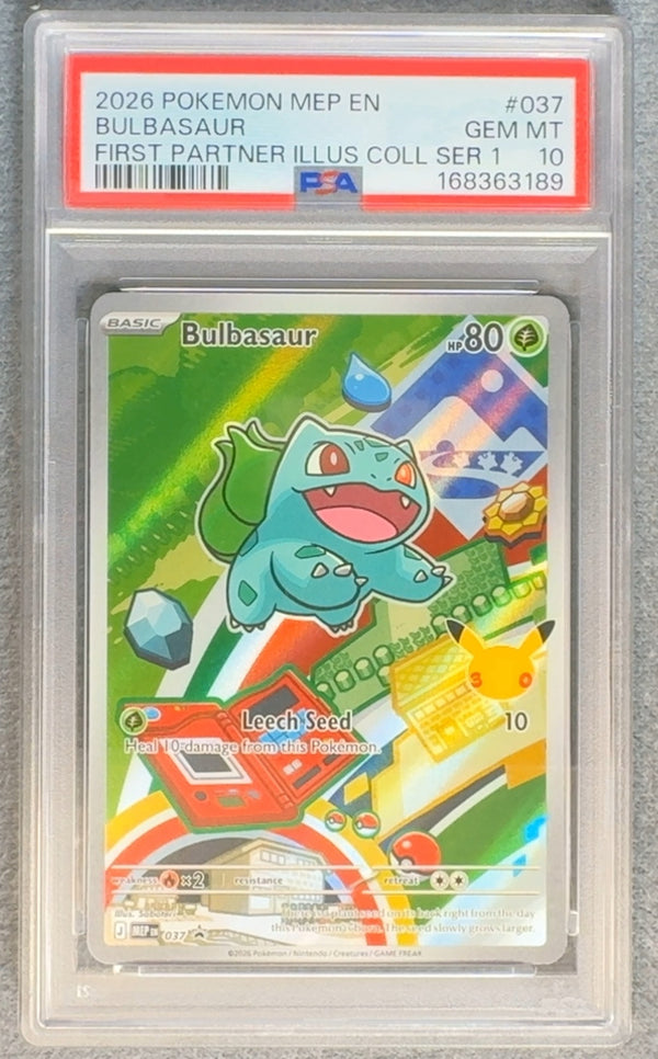 037 Bulbasaur [30th Anniversary] ME Black Star Promos Promo PSA 10