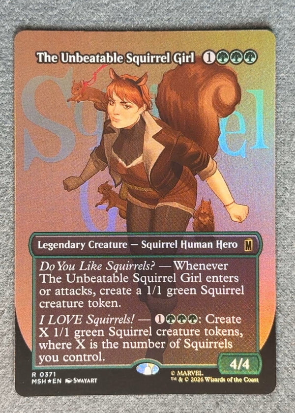 371 The Unbeatable Squirrel Girl [Foil] Marvel Super Heroes Rare Foil NM