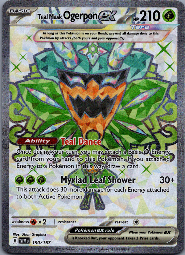 190 Teal Mask Ogerpon ex Twilight Masquerade Ultra Rare Near Mint