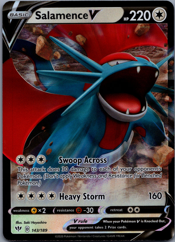 143 Salamence V Darkness Ablaze Holo Rare V Near Mint