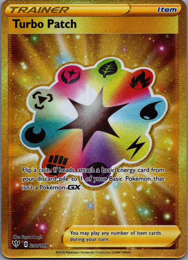 200 Turbo Patch Darkness Ablaze Rare Secret Near Mint