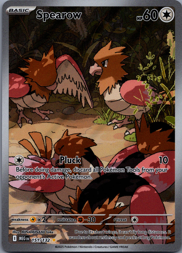 151 Spearow Mega Evolution Illustration Rare Near Mint