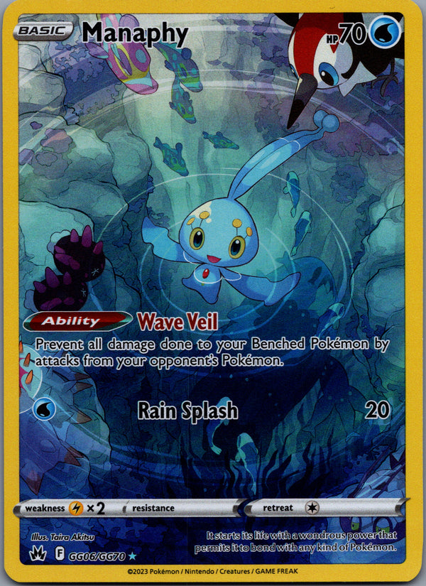 GG06 Manaphy Crown Zenith Rare Holo Near Mint