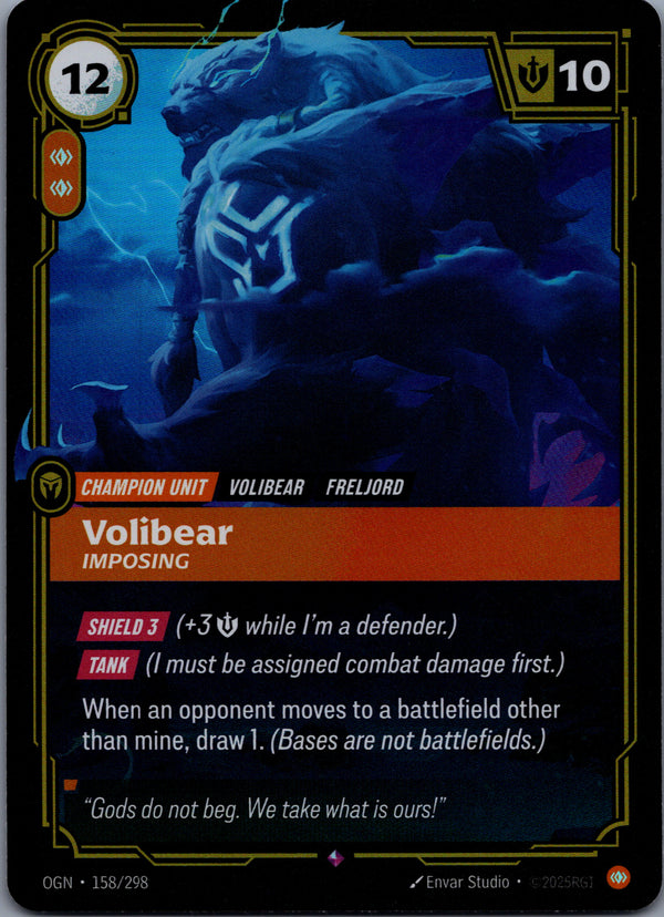 158 Volibear - Imposing [Foil] Origins Rare Near Mint