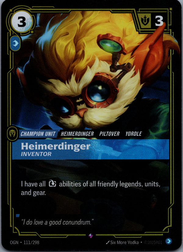 111 Heimerdinger - Inventor [Foil] Origins Rare Near Mint