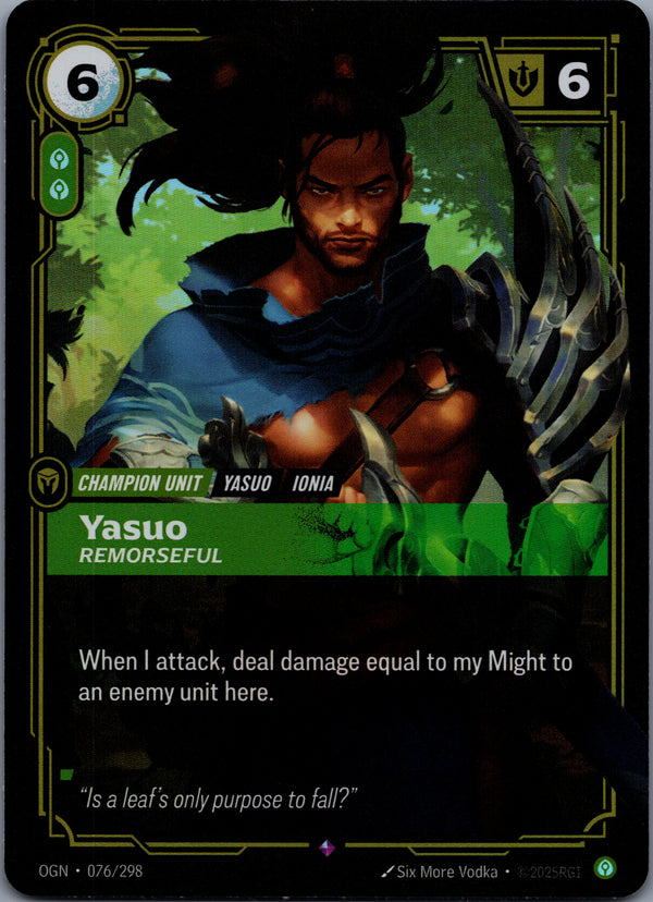 076 Yasuo - Remorseful [Foil] Origins Rare Near Mint