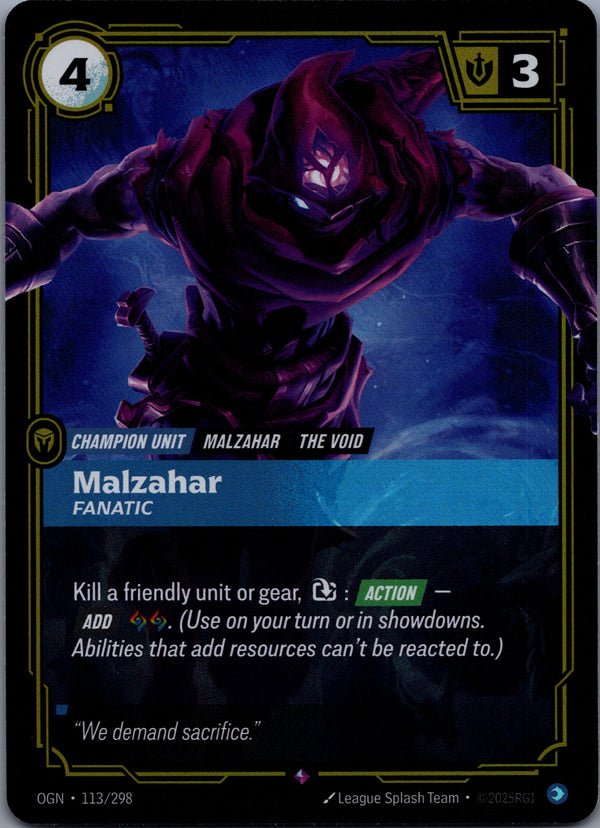 113 Malzahar - Fanatic [Foil] Origins Rare Near Mint