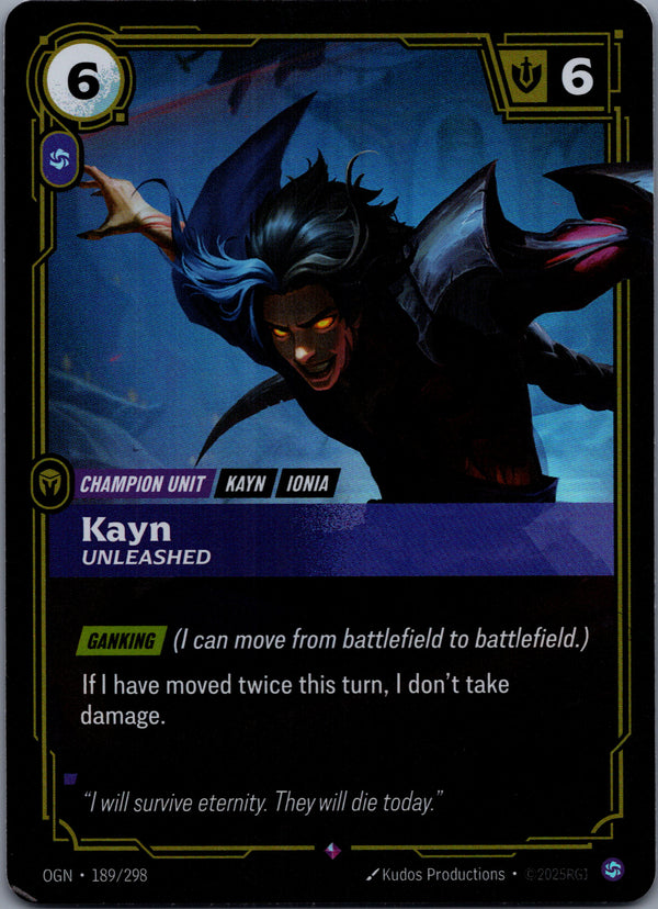 189 Kayn - Unleashed [Foil] Origins Rare Near Mint