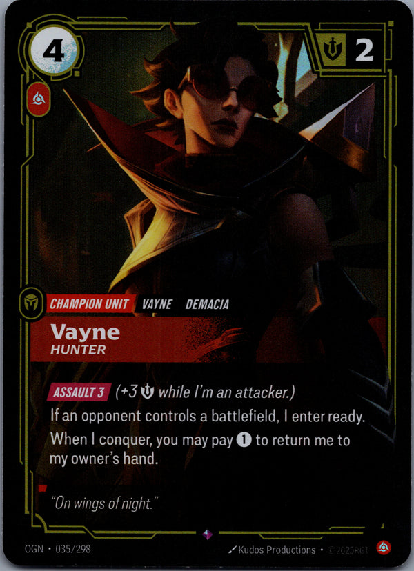 035 Vayne - Hunter [Foil] Origins Rare Near Mint