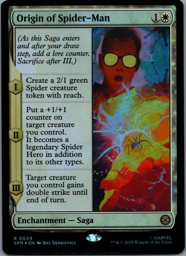 009 Origin of Spider-Man [Foil] Marvel's Spider-Man Rare Foil Near Mint