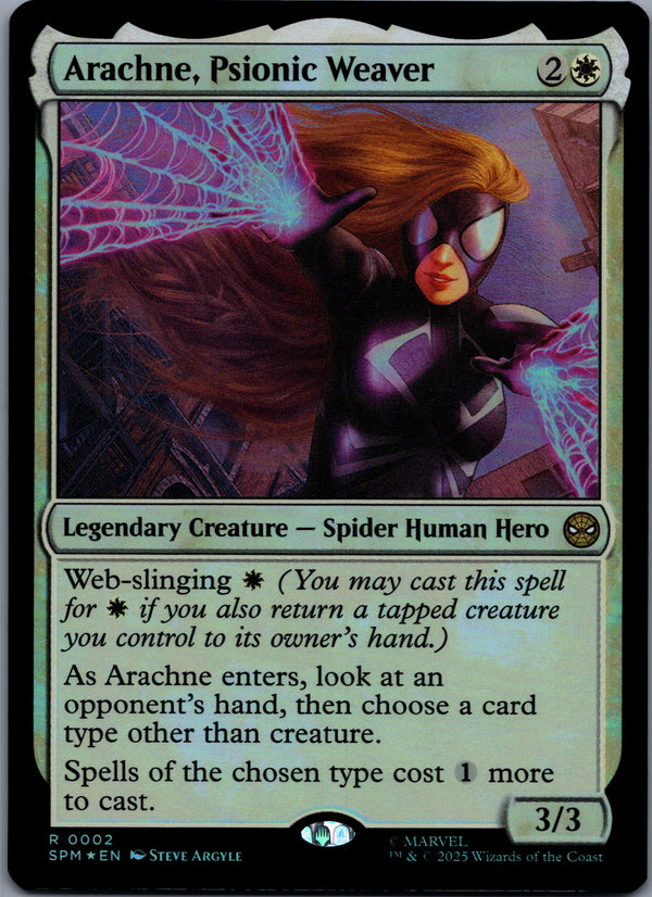 002 Arachne, Psionic Weaver [Foil] Marvel's Spider-Man Rare Foil Near Mint