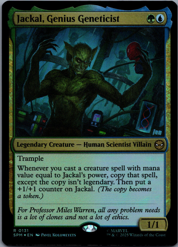 131 Jackal, Genius Geneticist [Foil] Marvel's Spider-Man Rare Foil Near Mint