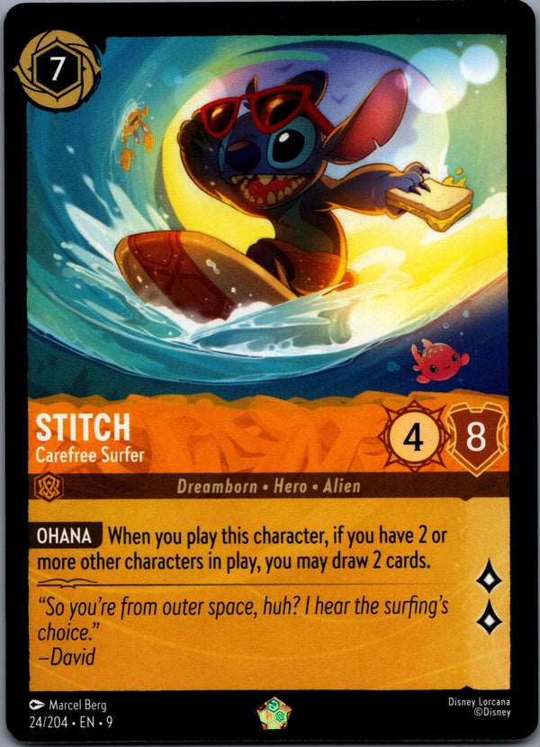 024 Stitch - Carefree Surfer Fabled Legendary Near Mint