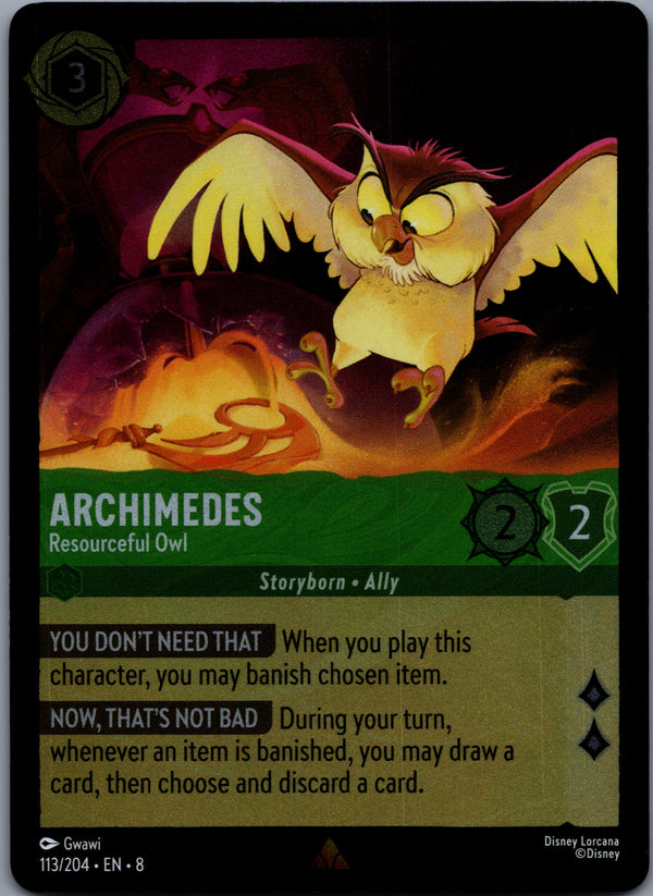 113 Archimedes - Resourceful Owl [Foil] Reign of Jafar Rare Near Mint