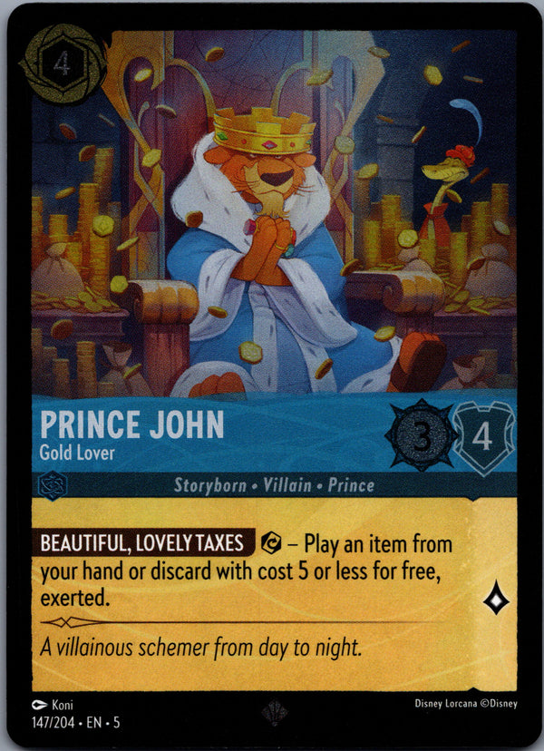 147 Prince John - Gold Lover [Foil] Shimmering Skies Rare Near Mint