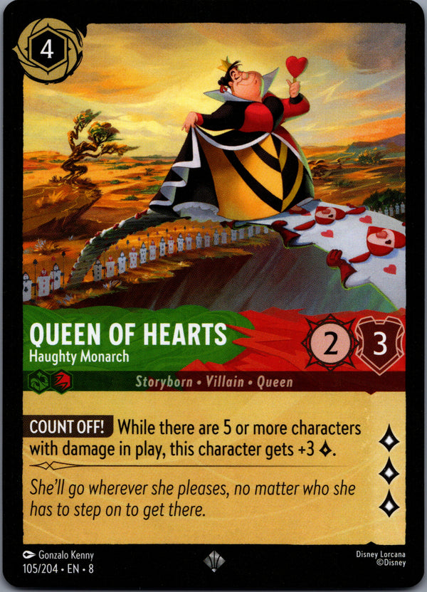 105 Queen of Hearts - Haughty Monarch Reign of Jafar Super Rare Near Mint