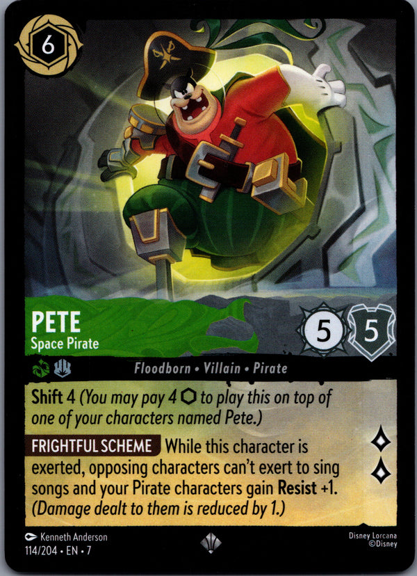 114 Pete - Space Pirate Archazia's Island Super Rare Near Mint