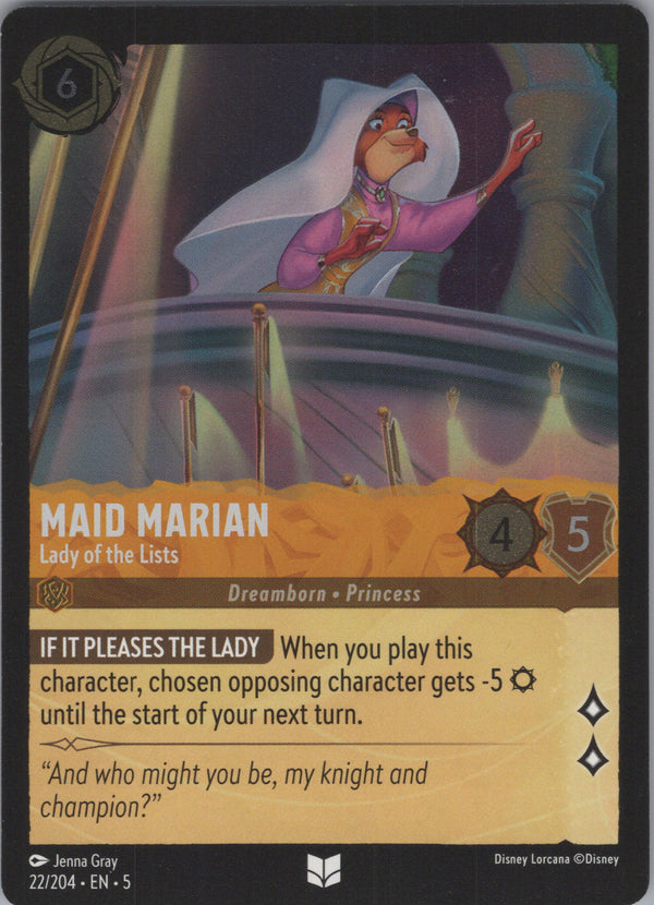 022 Maid Marian - Lady of the Lists [Foil] Shimmering Skies Uncommon Near Mint