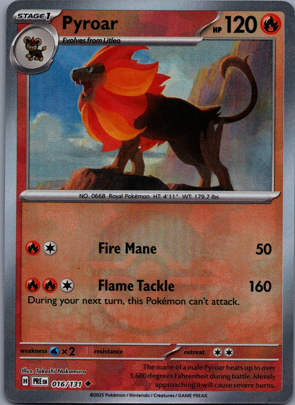 016 Pyroar [Poke Ball] Prismatic Evolutions Uncommon Near Mint