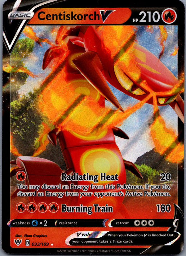 033 Centiskorch V Darkness Ablaze Holo Rare V Near Mint
